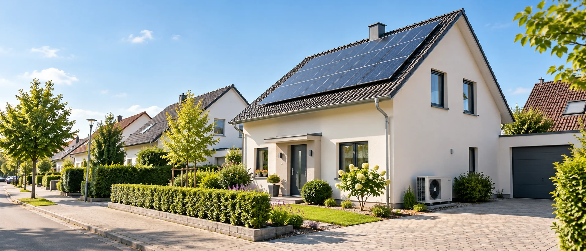 Modernes Einfamilienhaus mit Photovoltaikanlage